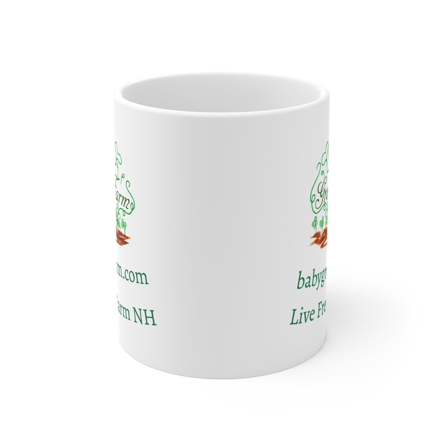 Baby Greens Farm 11oz Mug - Live Free & Farm NH Coffee Cup